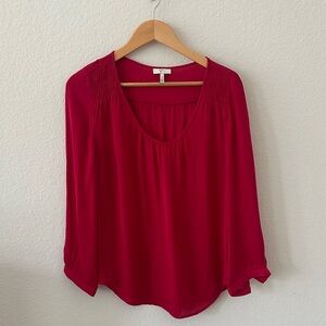 Joie Sz L women’s Vibrant Red Scoop Neck Blouse